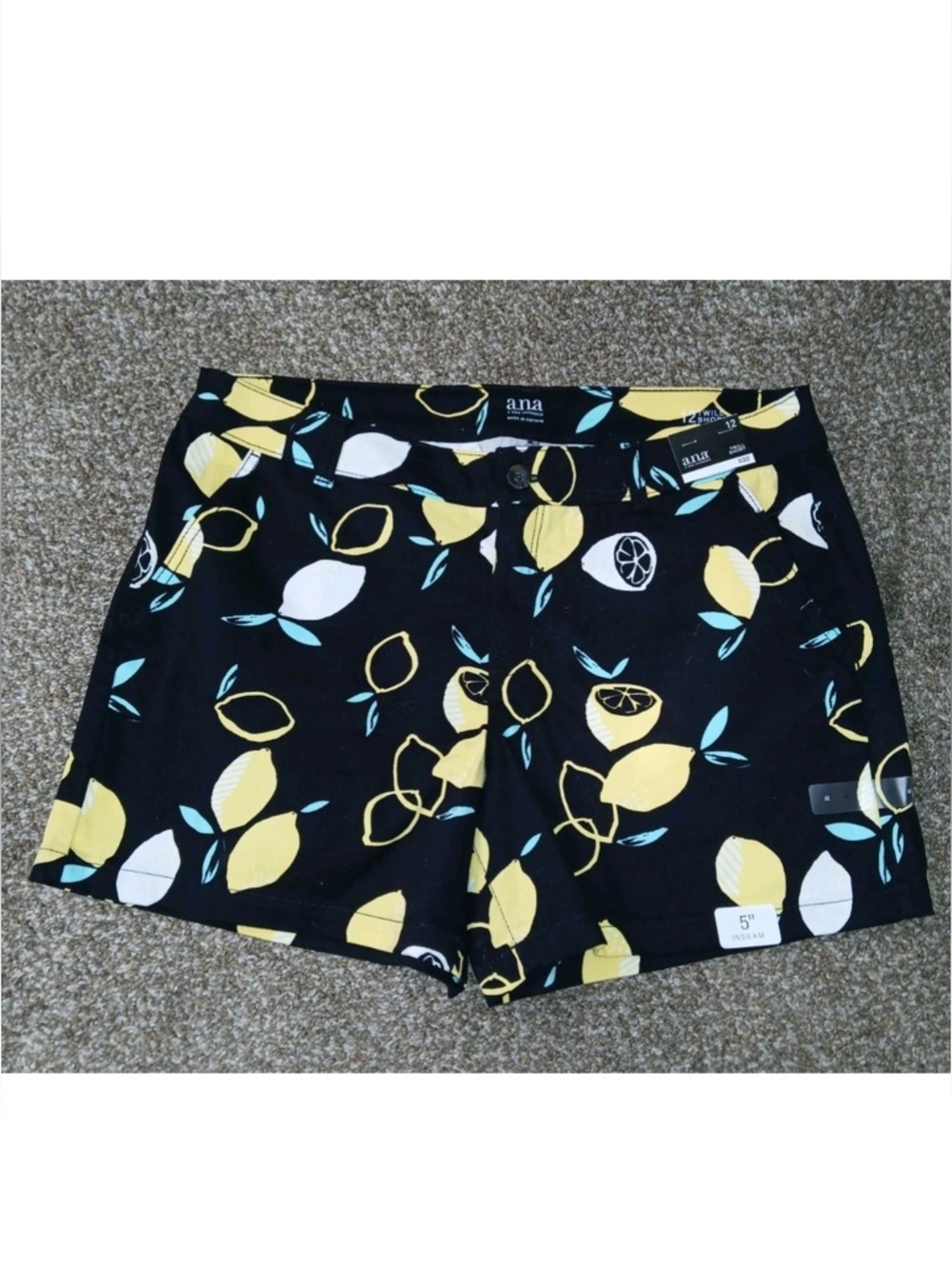 a.n.a Black Lemon Pattern Women's Bermuda Shorts